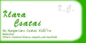 klara csatai business card